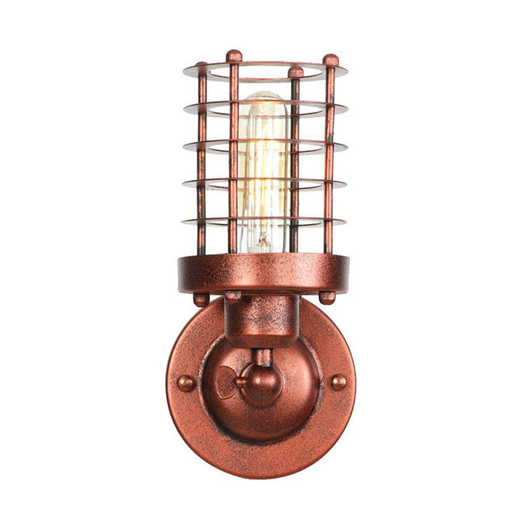 Industrial Cylinder Iron 1-Light Wall Sconce Lamp