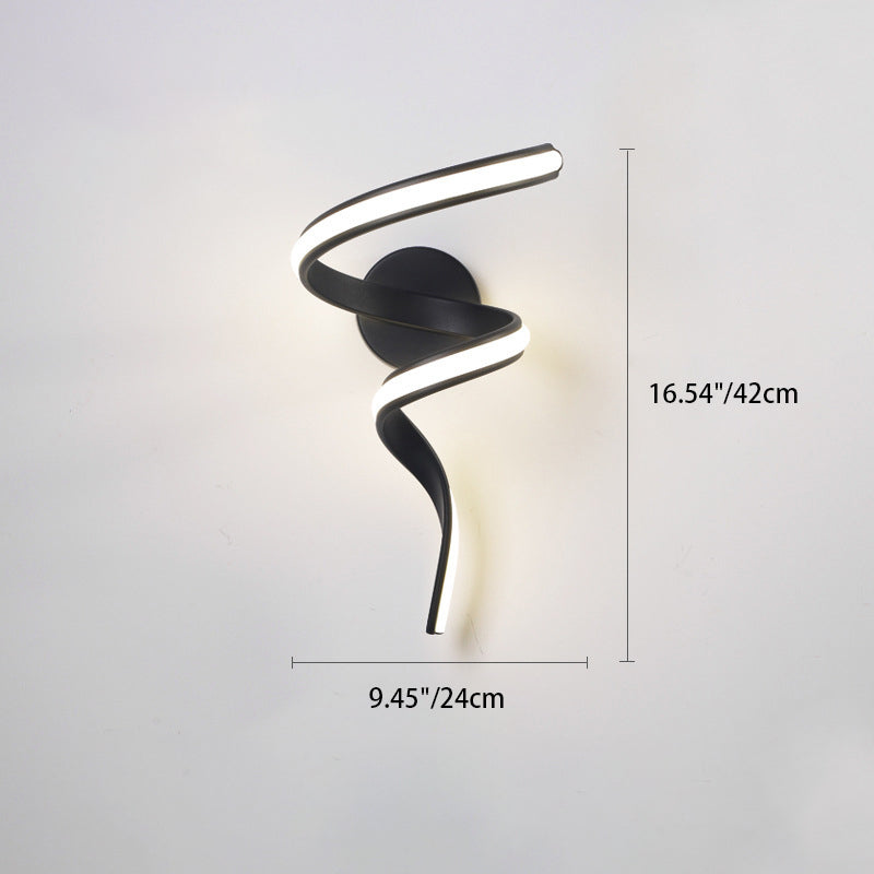 Spiral Iron Aluminium Silicone LED Wall Sconce Lamp