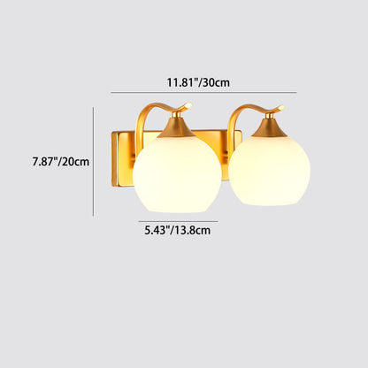 Simplicity Iron Glass Ball 1/2 Light Wall Sconce Lamp