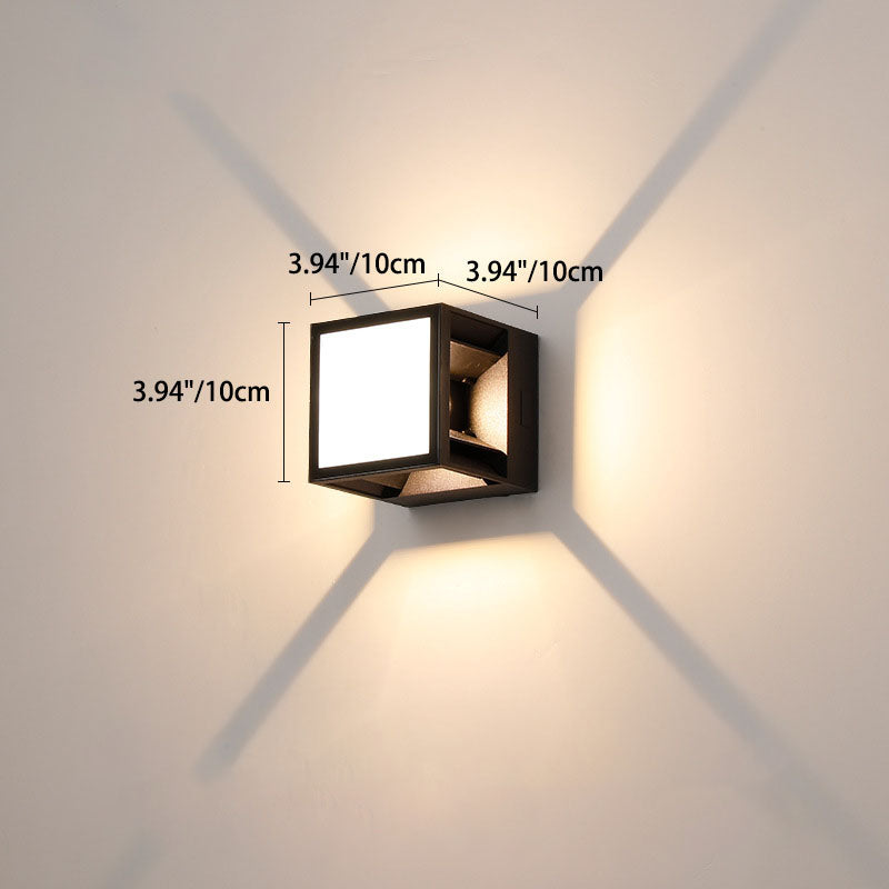 Solar Square Striped Aluminum LED Wall Sconce Lamp