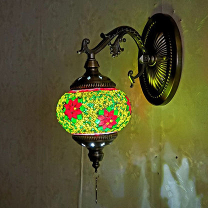 European Exotic Cracked Glass 1-Light Wall Sconce Lamp