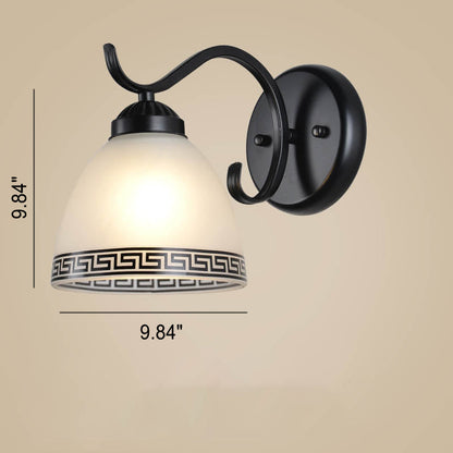 Retro Rustic Iron Glass 1-Light Wall Sconce Lamp