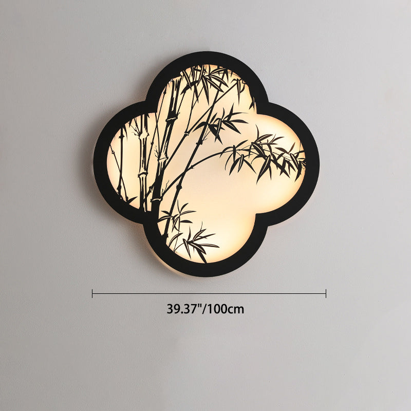 Chinese Pattern Iron Acrylic LED Outdoor Wall Sconce Lamp