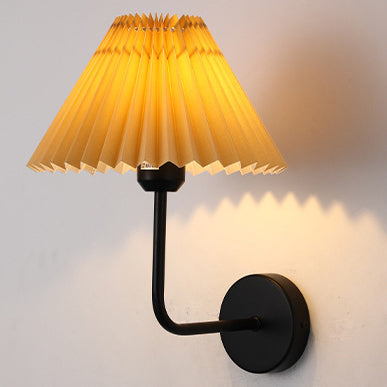 Simplicity Cone Iron Fabric 1-Light Wall Sconce Lamp