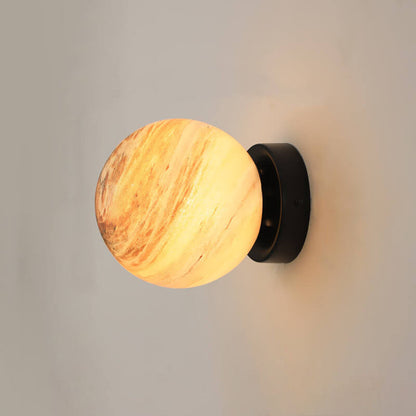 Creative Planet Glass Iron Orb 1-Light Wall Sconce Lamp