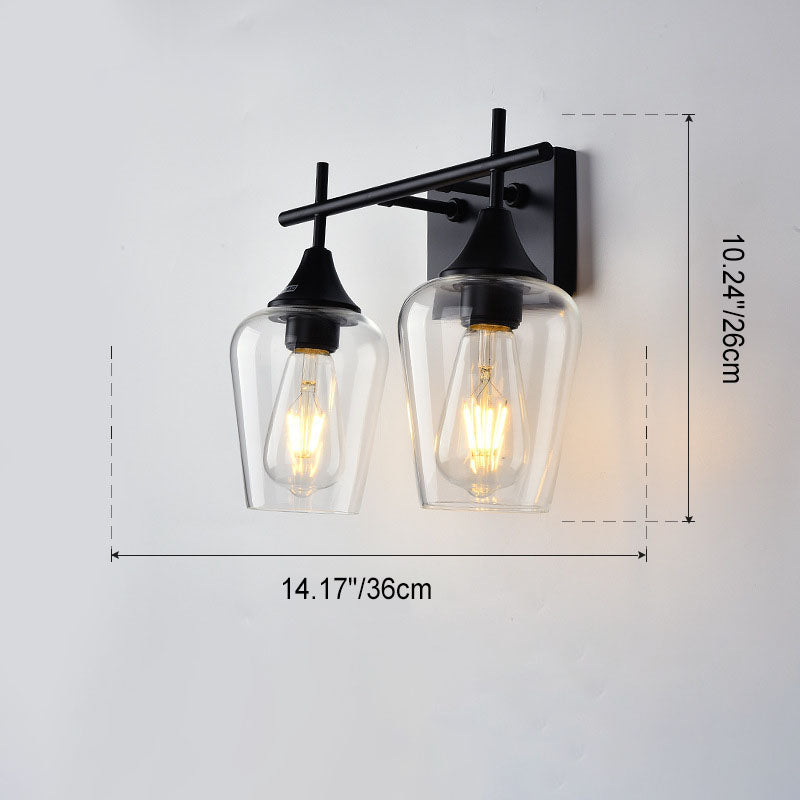 Traditional Wine Glass Iron 2/3 Light Wall Sconce Lamp