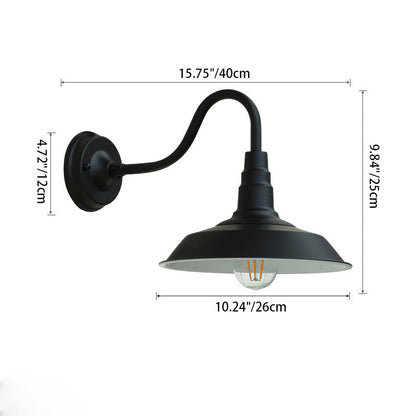 Traditional Iron Round Shade 1-Light Wall Sconce Lamp