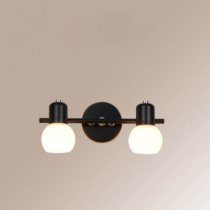 White Glass Dome Vanity Light 2/3 Light Wall Sconce Lamp
