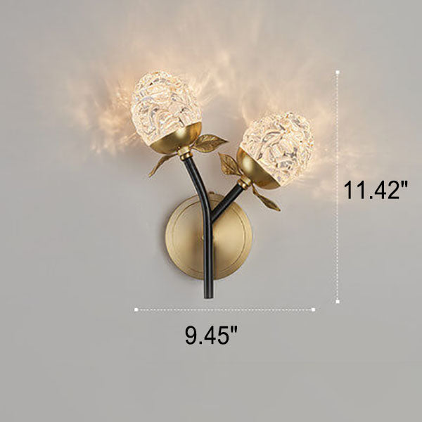Luxury Crystal Apple Branch 1/2 Light Wall Sconce Lamp