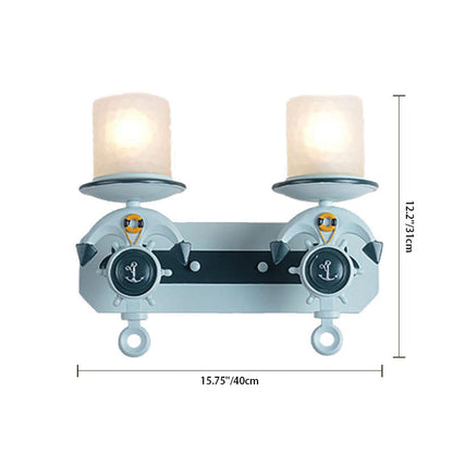 Mediterranean Iron Ship Anchor 1/2-Light Wall Sconce Lamp