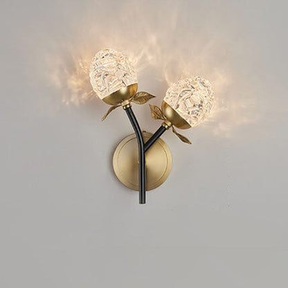 Luxury Crystal Apple Branch 1/2 Light Wall Sconce Lamp
