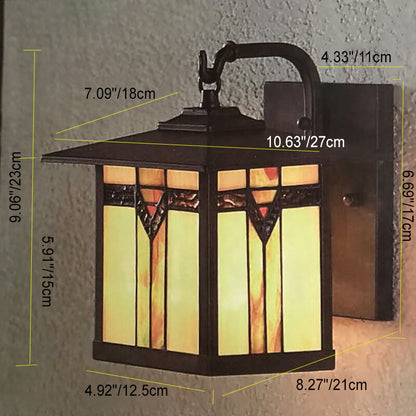 Tiffany House Iron Stained Glass 1-Light Wall Sconce Lamp