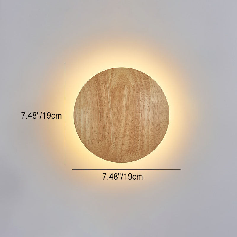 Minimalist Round Irregular Oval Wood LED Wall Sconce Lamp