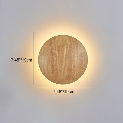 Minimalist Round Irregular Oval Wood LED Wall Sconce Lamp