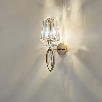 Metal Steel Crystal Ball Cylinder 1-Light Wall Sconce Lamp