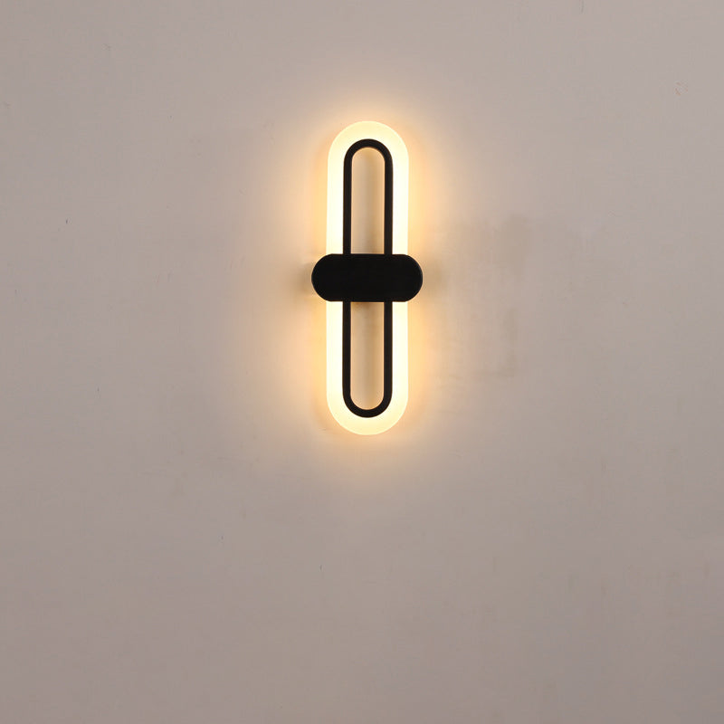 Simplicity Oval Iron Acrylic LED Wall Sconce Lamp