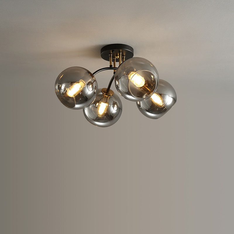 Modern Light Luxury Glass Magic Bean Round 4/6/8 Light Semi-Flush Mount Ceiling Light