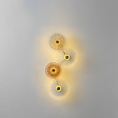 Light Glass Lotus Leaf Shape Iron LED Wall Sconce Lamp