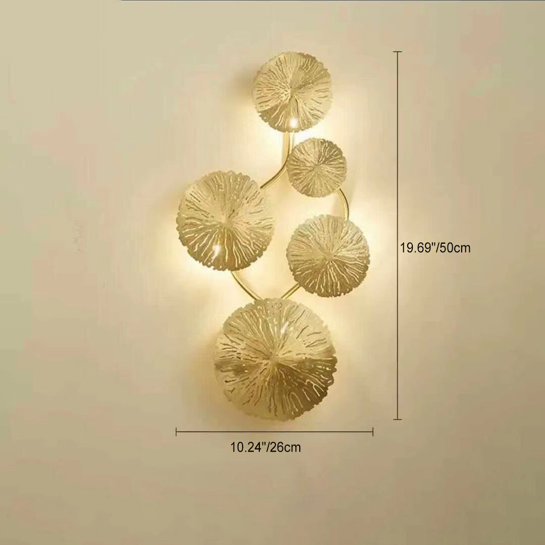 Stainless Lotus Leaf Hollow Shape 5-Light Wall Sconce Lamp