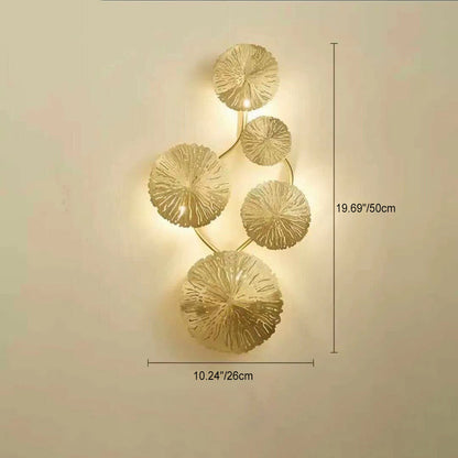 Stainless Lotus Leaf Hollow Shape 5-Light Wall Sconce Lamp
