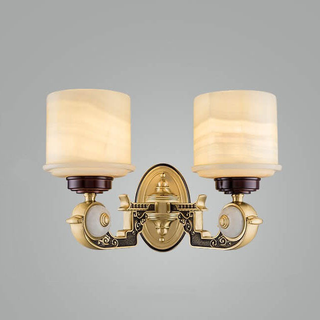 European Light Copper Jade 1/2-Light Wall Sconce Lamp