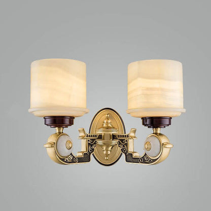 European Light Copper Jade 1/2-Light Wall Sconce Lamp