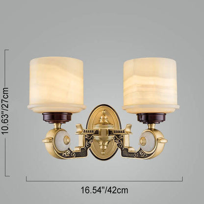 European Light Copper Jade 1/2-Light Wall Sconce Lamp