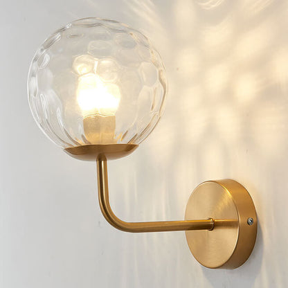Luxury Round Ball Iron Glass 1-Light Wall Sconce Lamp