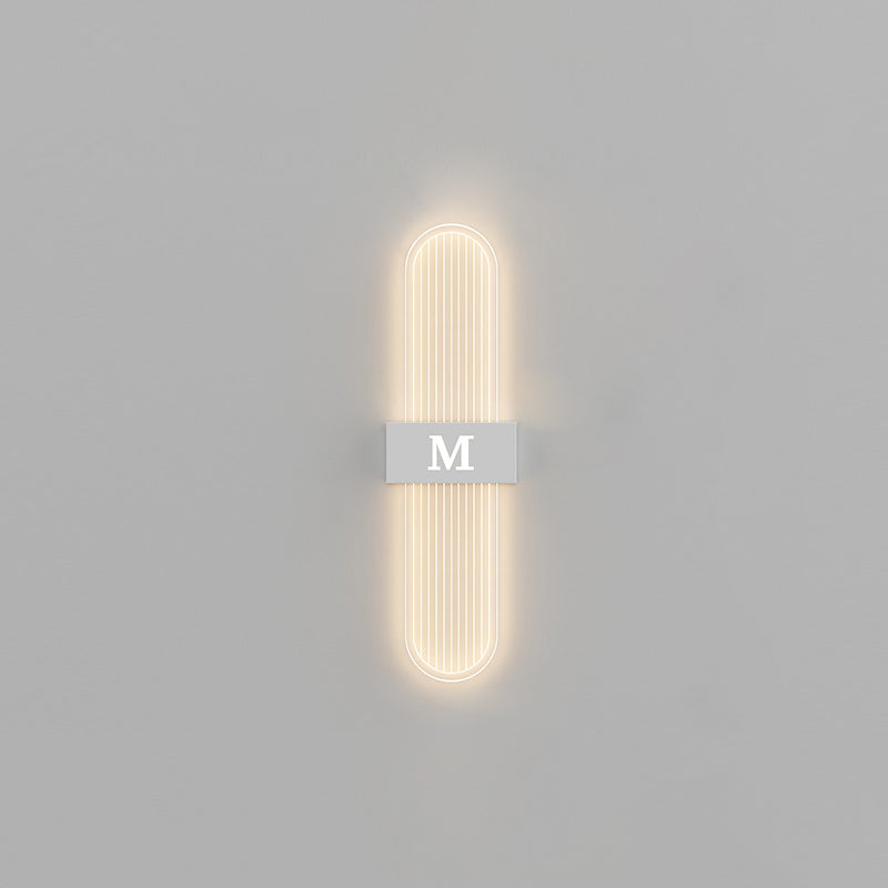 Iron Acrylic Elliptical Strip Pointed LED Wall Sconce Lamp