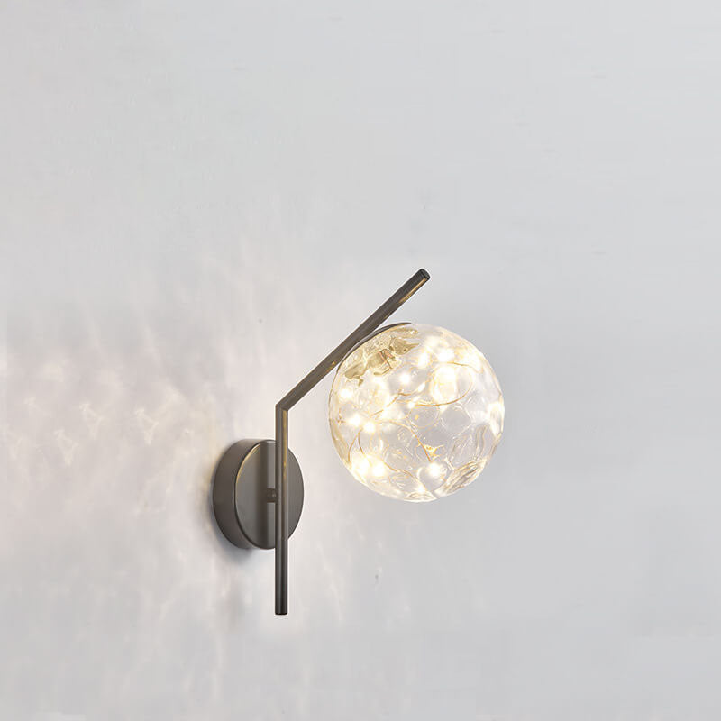 European Full Star Iron Glass Ball LED Wall Sconce Lamp