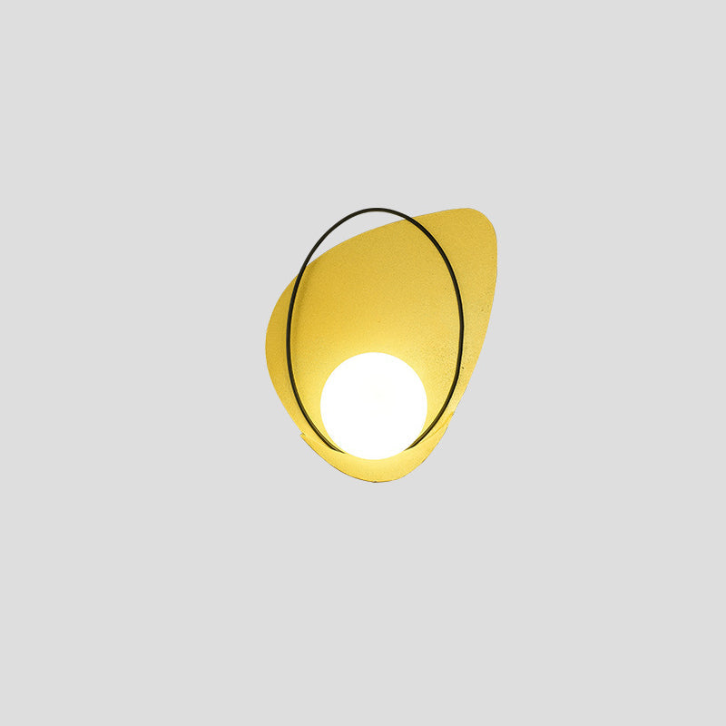 Deco Geometric Iron Round Shade 1-Light Wall Sconce Lamp