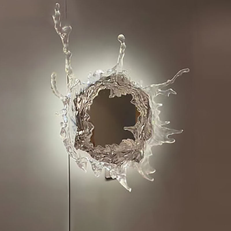 Stainless Acrylic Water Splash Decor LED Wall Sconce Lamp