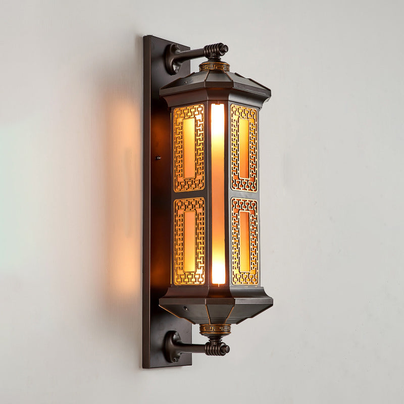 Chinese Aluminum Glass Cylinder 1/2 Light Wall Sconce Lamp