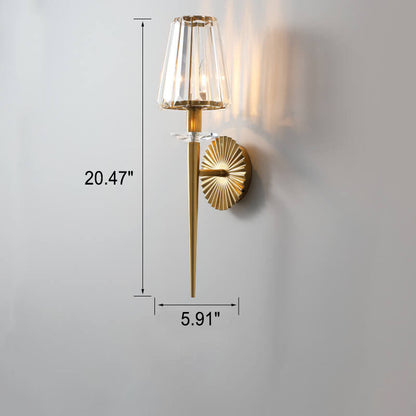 European Light Hardware Glass 1-Light Wall Sconce Lamp