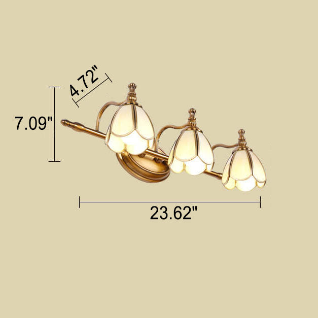 Light Iron Copper Glass LED Vanity Light Wall Sconce Lamp