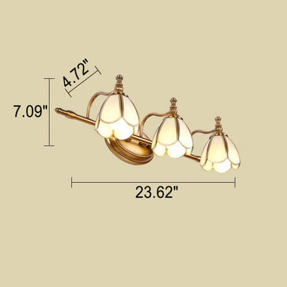 Light Iron Copper Glass LED Vanity Light Wall Sconce Lamp
