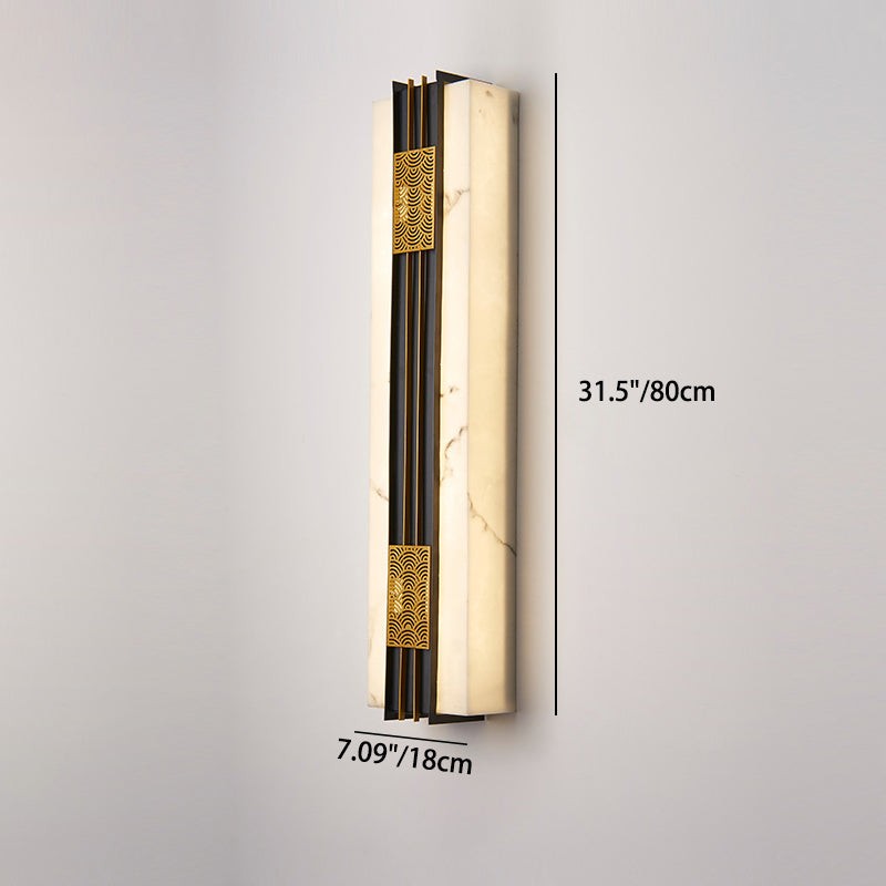 Chinese Stainless Steel Faux Marble LED Wall Sconce Lamp
