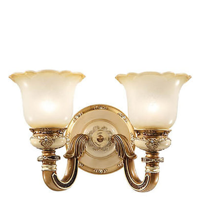 Flower Cup Iron Resin Glass 1/2 Light Wall Sconce Lamp