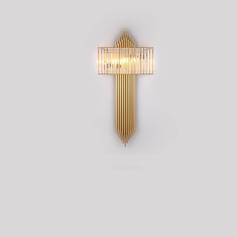 Light Luxury Crystal Square Strip 2-Light Wall Sconce Lamp