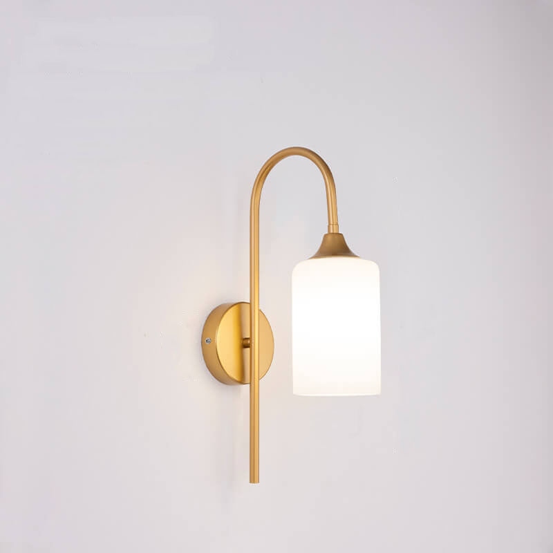 Glass Shade Bending Arm 1-Light Wall Sconce Lamp