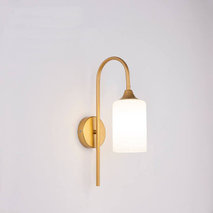 Glass Shade Bending Arm 1-Light Wall Sconce Lamp