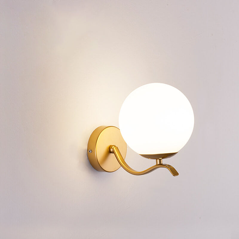 Iron Spherical Glass Lampshade 1-Light Wall Sconce Lamp