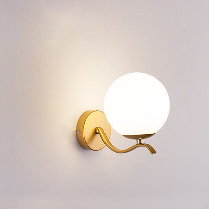 Iron Spherical Glass Lampshade 1-Light Wall Sconce Lamp