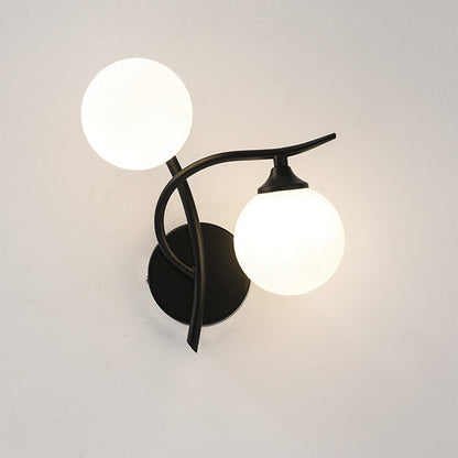 Simplicity Spherical Glass Shade 2-Light Wall Sconce Lamp