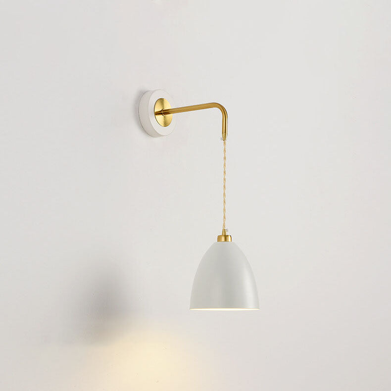 Minimalist Pure Black White Iron 1-Light Wall Sconce Lamp