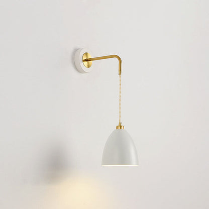 Minimalist Pure Black White Iron 1-Light Wall Sconce Lamp