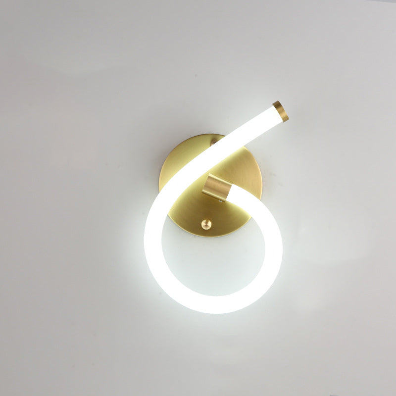Brass Oval Figure Six Eight Letter LED Wall Sconce Lamp