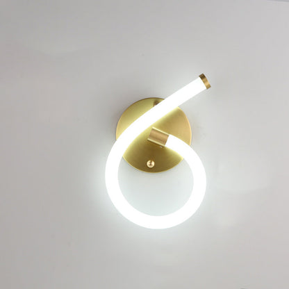 Brass Oval Figure Six Eight Letter LED Wall Sconce Lamp