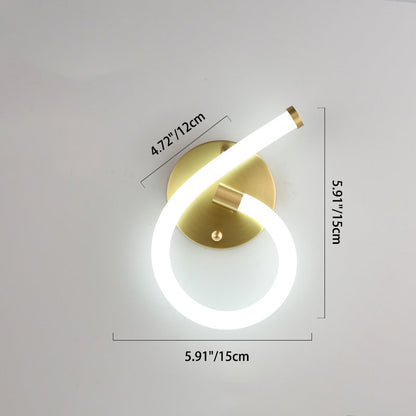 Brass Oval Figure Six Eight Letter LED Wall Sconce Lamp