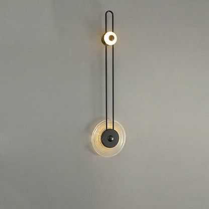 Deco Grain Glass Shade Iron Long Pole LED Wall Sconce Lamp